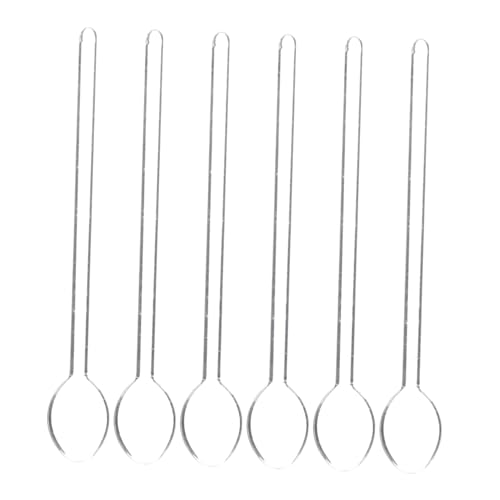 GALPADA 6 Stück Kaffeelöffel Dessertlöffel Löffel Besteck Klare Löffel Kaffeelöffel Für Kaffee Klare Kaffeerührer Löffel Rührlöffel Mit Griff Kaffeerührlöffel Glas von GALPADA