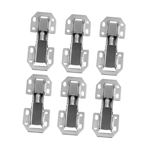 GALPADA 6 Stück Möbelscharniere aus Stahl Dicke Topfscharniere ohne Schrauben Robuste Schranktür scharniere für Reibungsloses Schließen Einfache Montage Vielseitig für Küchen Büromöbel von GALPADA