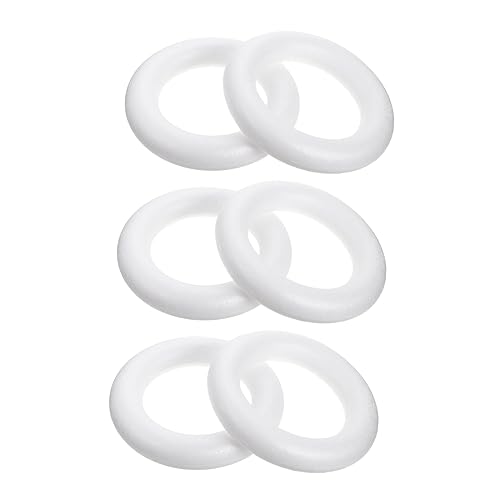 GALPADA 6 Stück Schaumstoffhandwerk Hochzeit Zubehör für die Herstellung von Blumenkränzen Kranzform große Schaumstoffringe DIY Craft Ornament DIY-Kranz aus Schaumstoffringen Folge Weiß von GALPADA