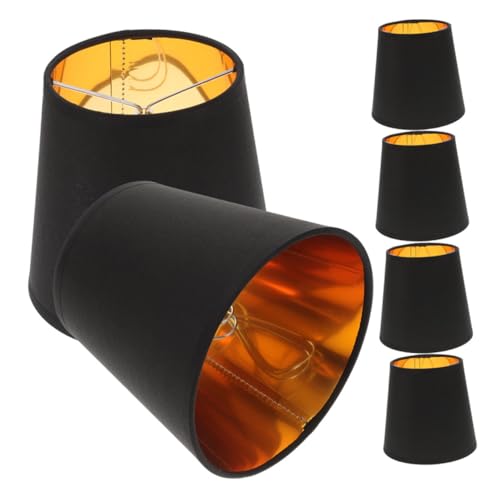 GALPADA 6 Stück Schwarze Metall Lampenschirme Kleine Schraubfassung Vintage Lampenabdeckung für Tischlampe Wohnzimmer Moderne Industrielle Beleuchtung von GALPADA