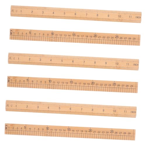 GALPADA 6 Stück Teiliges Bambus-Maßband mit Doppelseitiger Messung Präzise Leicht und Kompakt für Nähen Quilten Basteln Vielseitiges Nähzubehör für Schule Büro und Zuhause von GALPADA