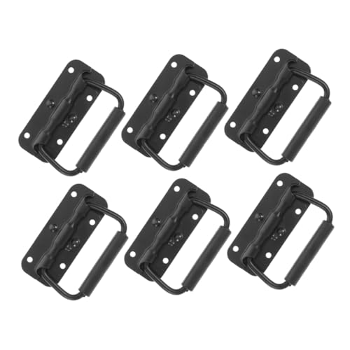 GALPADA 6 Stück Teiliges Federbelastete Klappgriffe aus Heavy Duty Oberflächenmontage Faltbare Robuste Kistengriffe für Industrie und Werkzeugkoffer Einfache Installation von GALPADA