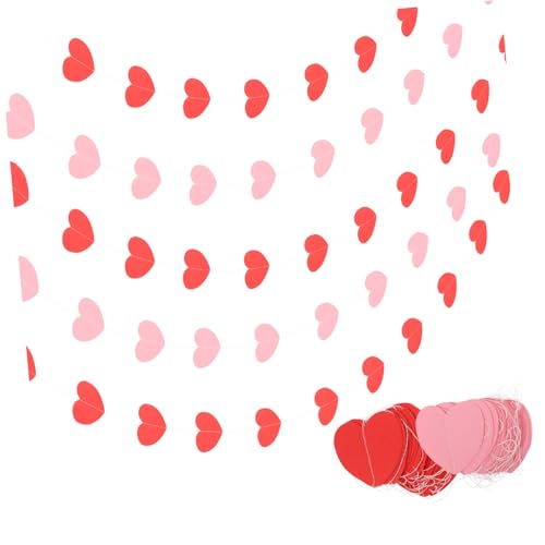 GALPADA 6 Stück Teiliges Herz Girlanden Valentinstag Deko Banner in Rot und Romantische Partydekoration für Hochzeit Geburtstag Fenster und Deckenhänger Liebevolle Festtagsgirlande GALPADA 6 Stück Teiliges Herz Girlanden Valentinstag Deko Banner in Rot und Romantische Partydekoration für Hochzeit Geburtstag Fenster und Deckenhänger Liebevolle Festtagsgirlande von GALPADA