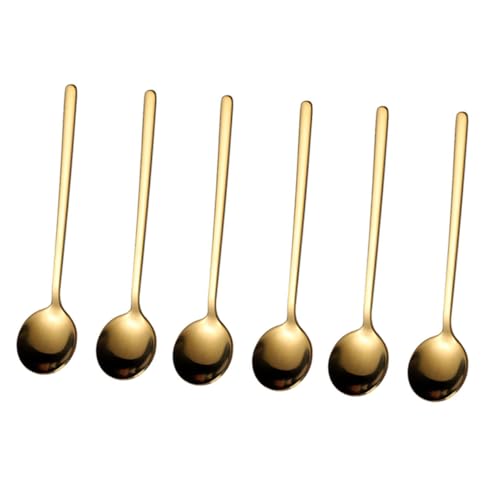 GALPADA 6 Stück Teiliges Kaffeelöffel und Teelöffel Kleine Runde Löffel zum Rühren Servieren von Kaffee Dessert Eiscreme Langlebig und Spülmaschinengeeignet von GALPADA
