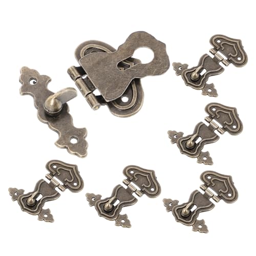 GALPADA 6 Stück Teiliges Kleine Retro Haspe Schloss Verschluss für Schmuck Holz und Geschenkboxen Installieren Dekorativer Vintage Riegel mit Praktischem Fixiermechanismus GALPADA 6 Stück Teiliges Kleine Retro Haspe Schloss Verschluss für Schmuck Holz und Geschenkboxen Installieren Dekorativer Vintage Riegel mit Praktischem Fixiermechanismus von GALPADA
