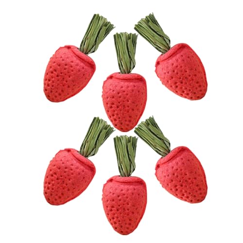 GALPADA 6 Stück Teiliges Kleintier Kauspielzeug Kleine Erdbeerform Holzspielzeug für Kaninchen Hamster Meerschweinchen Chinchilla zur Zahn Stresspflege Spielerisch gegen Langeweile GALPADA 6 Stück Teiliges Kleintier Kauspielzeug Kleine Erdbeerform Holzspielzeug für Kaninchen Hamster Meerschweinchen Chinchilla zur Zahn Stresspflege Spielerisch gegen Langeweile von GALPADA