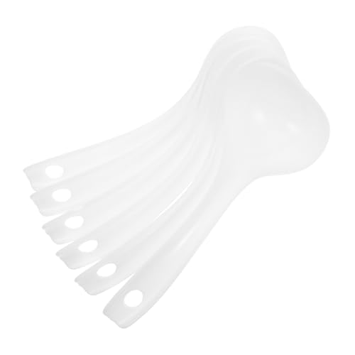 GALPADA 6 Stück Teiliges Porridge löffel Robustem PP Ergonomisch Geformt Rutschfest und Spülmaschinengeeignet Tiefer Servierlöffel für Suppen Brei und Speisen in Küche Kantine Restaurant von GALPADA