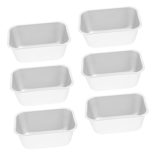 GALPADA 6 Stück Teiliges Rechteckiges Backform aus Aluminium DIY Backgeschirr für Brot Kuchen und Toast Schnelles Aufheizen Leichtes Langlebiges Backblech für Zuhause Bäckerei und GALPADA 6 Stück Teiliges Rechteckiges Backform aus Aluminium DIY Backgeschirr für Brot Kuchen und Toast Schnelles Aufheizen Leichtes Langlebiges Backblech für Zuhause Bäckerei und von GALPADA