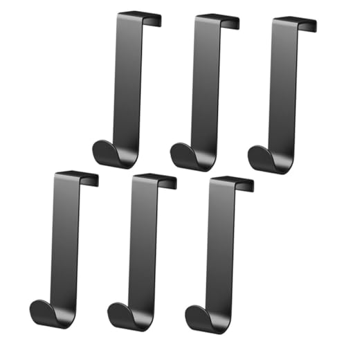 GALPADA 6 Stück Teiliges Türhaken aus Leichtem Aluminium Schwarzer Über tür haken mit Glatten Kanten Kratzfrei und Rostbeständig für Schrank Küchen Schlafzimmer türen Einfache Montage von GALPADA