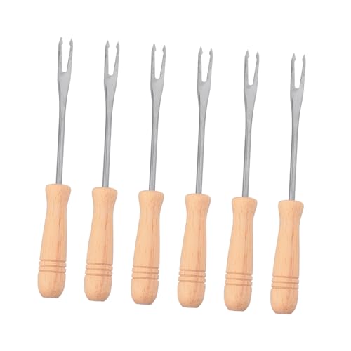 GALPADA 6 Stück Teiliges Wiederverwendbare Maisgabeln mit Holzgriff Rostfreier Maishalter für Fondue und Grillen für Schokoladen und Käsefondue GALPADA 6 Stück Teiliges Wiederverwendbare Maisgabeln mit Holzgriff Rostfreier Maishalter für Fondue und Grillen für Schokoladen und Käsefondue von GALPADA