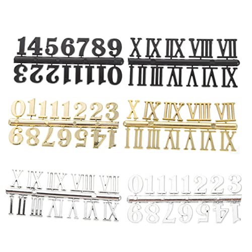 GALPADA 6stücke Wanduhrziffern Aus Hochwertigem Kunststoff Für DIY-Uhren Glockenuhrziffern Und Reparaturteile Einfach Anzubringen Mit Kleber Nicht Enthalten von GALPADA