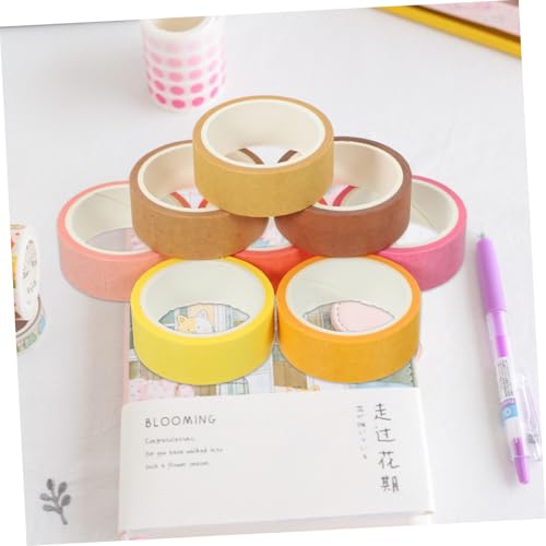 GALPADA 8 Rollen Washi Tape Bunte DIY Klebebänder für Scrapbooking Journal Dekoration Handreißbar Rückstandsfrei Leichtes Breites Sticker Roll Bastelband von GALPADA