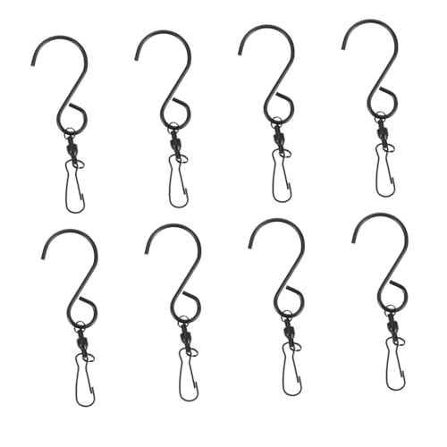 GALPADA 8 Stück Teiliges Drehbare Metall Haken Clips für Windspiele Gartenlaternen Vogelhäuschen Partydekoration Stabile Aufhängung Verdrehungsfrei Hochwertige Haken von GALPADA