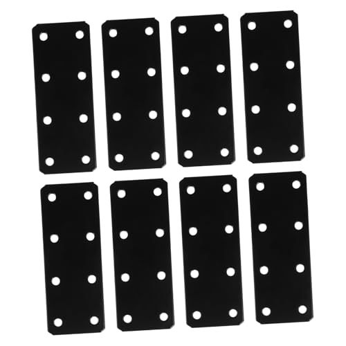 GALPADA 8 Stück Teiliges Flache Gerade Eisenwinkel Mending Brace Verstärkungsplatte Schwarz Korrosionsbeständig für Möbel Reparatur und Befestigung von Holzschränken von GALPADA