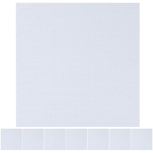 GALPADA Kreuzstich Stoff 8 Stück 14Ct Sticktuch Quadratische Selbstgemacht Stickerei Stoffe Baumwolle für Hand und Maschinenstickerei für Bastelprojekte von GALPADA