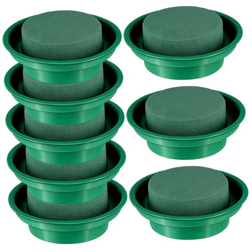 GALPADA 8 Stück Teiliges Runde Blumensteckschaum Blöcke mit Schalen Wasserspeichernd Zuschneidbar Flexibel für Frische Blumenarrangements Langlebig Vielseitig Einsetzbar von GALPADA