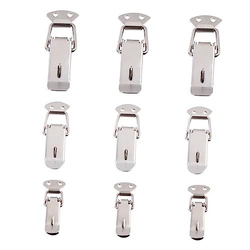 GALPADA 9Stücke Teiliges Federbelastetes Toggle Hasp Eisenverschluss mit Verriegelungsring für Truhen Installieren Langlebig und Vielseitig Einsetzbar von GALPADA