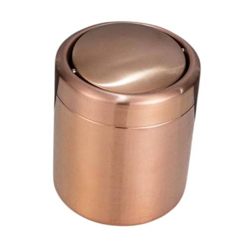 GALPADA Abfallbehälter mit Schwenkdeckel Kompakte für Schreibtisch Tisch und Kaffee Tisch Zeitlosem Bronze Finish von GALPADA