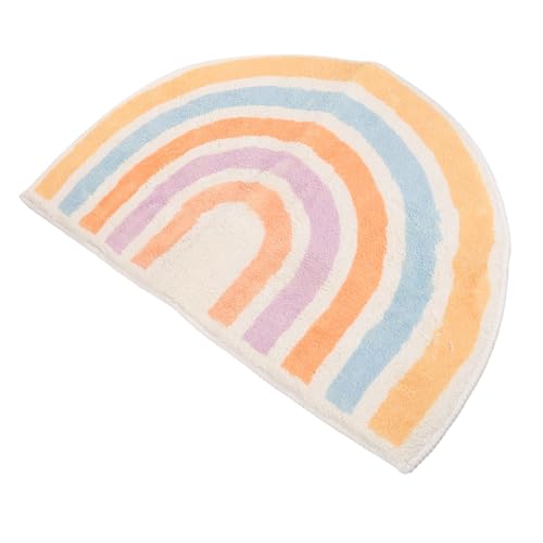GALPADA Absorbierende rutschfeste Badezimmermatte Bunter Halbkreisförmiger Eingangsteppich mit Weißer Umrandung Weicher Cartoon Türvorleger für Wc und Flur Waschbarer Badteppich mit GALPADA Absorbierende rutschfeste Badezimmermatte Bunter Halbkreisförmiger Eingangsteppich mit Weißer Umrandung Weicher Cartoon Türvorleger für Wc und Flur Waschbarer Badteppich mit von GALPADA