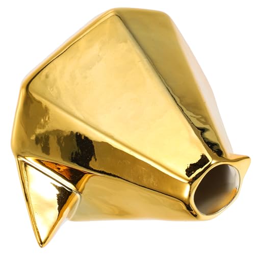 GALPADA Goldene Blumenvase Keramik Minimalistisch Blumentopf Innenbereich Für Zimmerpflanzen Dekoration Pflanzenbehälter Keramikvase Kleine Blumentöpfe von GALPADA