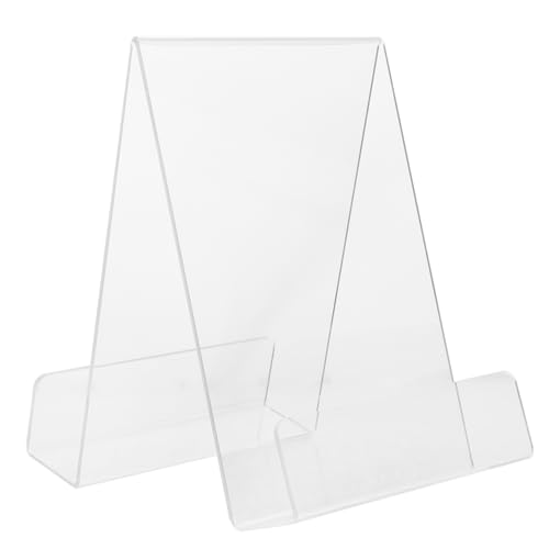 GALPADA Acryl Buchständer Transparenter Buchhalter Doppelseitiger Aufsteller für Bücher Design für Büro und Zuhause Hochtransparente Buchstütze für Optimale Präsentation von GALPADA