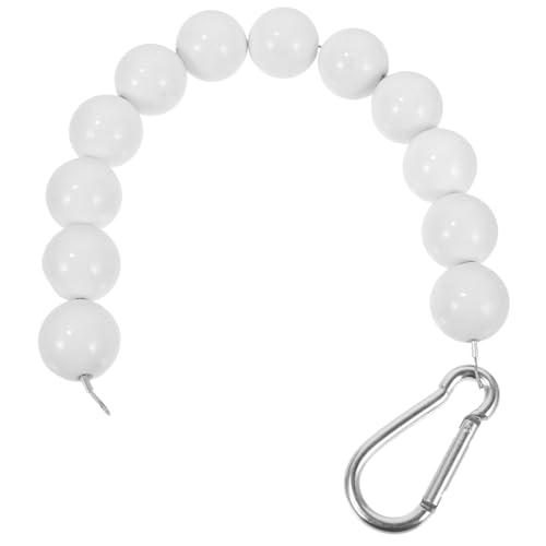 GALPADA Acryl perlen Fahnenmastring Flaggenhalterung Windstabil Edelstahlseil Zubehör für Garten Fahnenmast mit Glatten Kratzfreien Beads zur Einfachen Befestigung und Längerer von GALPADA