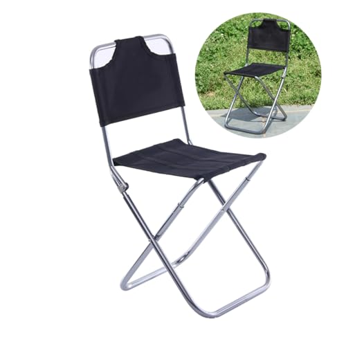 GALPADA Aluminiumlegierung Klappstuhl mit Rückenlehne Tragbarer Campingstuhl Leichter Outdoor Faltstuhl für Angeln Wandern Picknick Robust und Kompakt Schwarz Silber GALPADA Aluminiumlegierung Klappstuhl mit Rückenlehne Tragbarer Campingstuhl Leichter Outdoor Faltstuhl für Angeln Wandern Picknick Robust und Kompakt Schwarz Silber von GALPADA