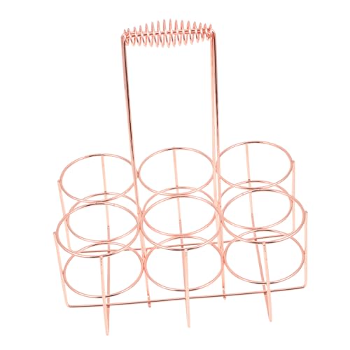 GALPADA Bierflaschenhalter Tragbar mit Griff Rosenvergoldet Flaschen Bier und Weinaufbewahrung Ktv Getränkekorb Stabiler Flaschenträger für Bar und Zuhause von GALPADA