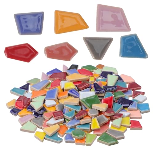 GALPADA Bunte DIY Mosaiksteine Unregelmäßige Glasierte Keramikfliesen Glänzende Steinbruchstücke Für Heimdeko Garten Kunstprojekte von GALPADA