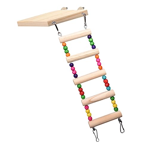 GALPADA Bunte Papagei Kletterleiter aus Natürlichem Holz Langlebiges Trainingstool für Vögel Robustes Beißfestes zur Beschäftigung Wellensittichen und Papageien von GALPADA