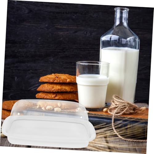 GALPADA Butterdose mit Deckel Klarer Käse Butteraufbewahrer Lebensmittelechte Aufbewahrungsbox für Kühlschrank Vielseitig für Käse Butter Desserts Weiß Wiederverwendbar Einfach zu von GALPADA