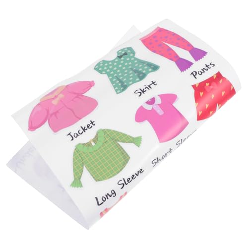 GALPADA Clothes Classification Labels PVC Aufkleber für Mädchen Kleiderschrank Ordnungssticker mit Bildtext Selbstklebend Leicht Anzubringen Sicher für Kinderzimmer und Aufbewahrung von GALPADA