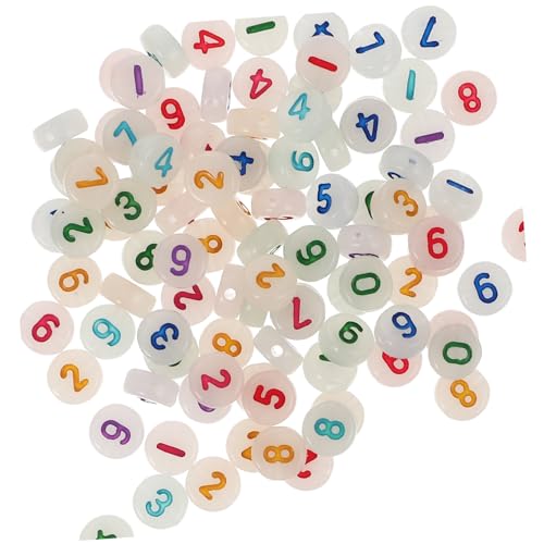 GALPADA DIY Acryl Perlen mit Leuchtenden Flachen Runden Buchstaben Zahlen und Mustern Bunte Bastelperlen für Armbänder Schmuckherstellung und Personalisierte Geschenke von GALPADA