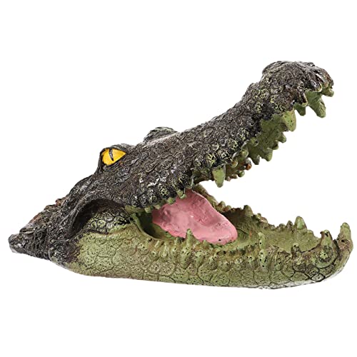 GALPADA Dekoratives Crocodile Head Ornament für Garten und Teich Realistisches Handgefertigtes Tierdekor Aquarien und Terrarien Kreative Gestaltung für GALPADA Dekoratives Crocodile Head Ornament für Garten und Teich Realistisches Handgefertigtes Tierdekor Aquarien und Terrarien Kreative Gestaltung für von GALPADA