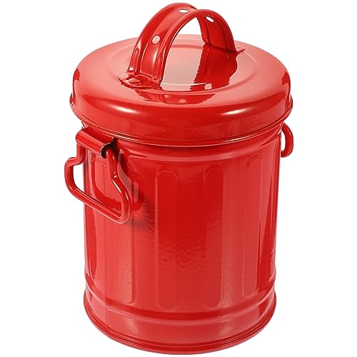 GALPADA Desktop Mini Metal Eimer mit Deckel Multifunktionaler Stifthalter und Tischmülleimer für Schreibtisch Kosmetik und Aufbewahrung Rot GALPADA Desktop Mini Metal Eimer mit Deckel Multifunktionaler Stifthalter und Tischmülleimer für Schreibtisch Kosmetik und Aufbewahrung Rot von GALPADA