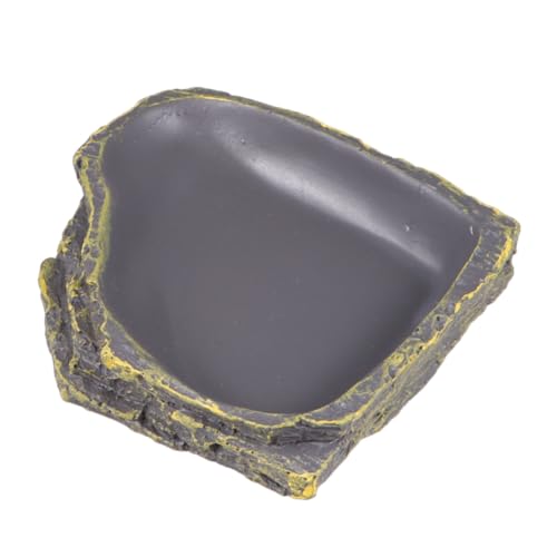 GALPADA Dicke Reptilienschale mit Hang Design Rutschfester Futter und Wassernapf für Kleine Echsen und Schildkröten Leicht zu Reinigen Platzsparend und Robust in Dunkelgrün von GALPADA