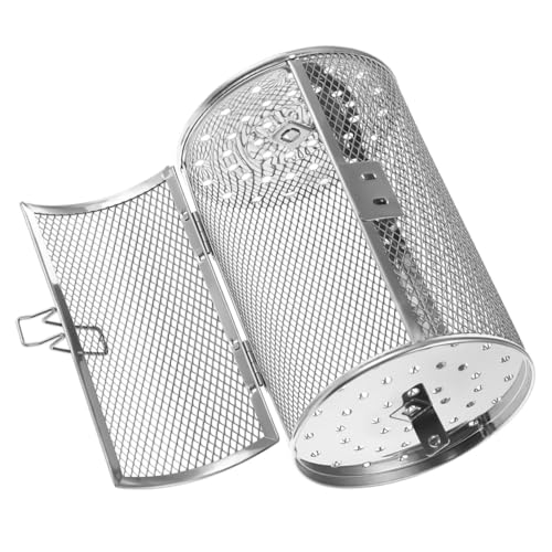 GALPADA Edelstahl Drehspießkorb für Gasgrill und Heißluftfritteuse Rotierender Grillkorb mit Großem Öffnungsdesign Rostfrei Langlebig und Gleichmäßige Hitzeverteilung Geeignet für Pommes von GALPADA