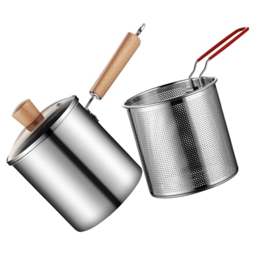 GALPADA Edelstahl Fritteusen mit Tiefem Topf und Rutsch Holzgriff mit Frittierkorb für Vielseitiges Frittieren von Gemüse Fleisch und Snacks Kompatibel mit Elektro und Induktionsherden GALPADA Edelstahl Fritteusen mit Tiefem Topf und Rutsch Holzgriff mit Frittierkorb für Vielseitiges Frittieren von Gemüse Fleisch und Snacks Kompatibel mit Elektro und Induktionsherden von GALPADA
