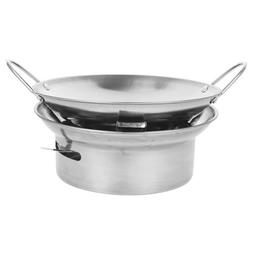 GALPADA Edelstahl Kochpfanne mit Herdständer Doppelgriff Kochgeschirr für Haushalt Camping Multifunktionaler Hot Pot für Induktion und Offene Flamme Rostfrei Einfache Reinigung GALPADA Edelstahl Kochpfanne mit Herdständer Doppelgriff Kochgeschirr für Haushalt Camping Multifunktionaler Hot Pot für Induktion und Offene Flamme Rostfrei Einfache Reinigung von GALPADA