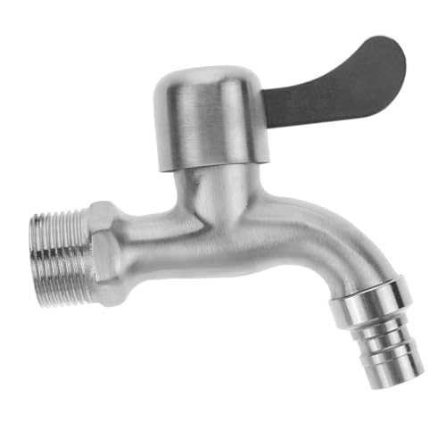 GALPADA Edelstahl Wandarmatur Wasserhahn mit Schnellverschluss für Waschbecken Badewanne Garten Rostfrei Langlebig Einfach zu Bedienen Geeignet für Waschmaschine und Mop Pool von GALPADA