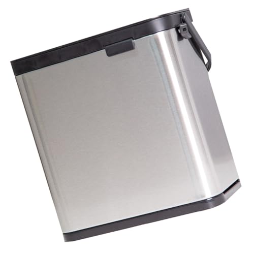 GALPADA Edelstahl Wandmülleimer mit Kunststoff Inneneimer Wasserdichter Geruchsdichter Küchenabfalleimer für Bad und Küche Platzsparend Große Kapazität Modernes Design von GALPADA