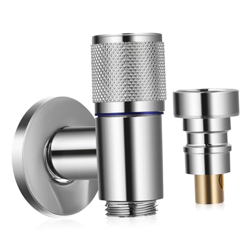 GALPADA Edelstahl Waschmaschinen Wasserhahn Adapter mit Automatischer Absperrfunktion Langlebiges Metall Kompatibel Einfache Installation Wassersparender Wasserstopp für von GALPADA