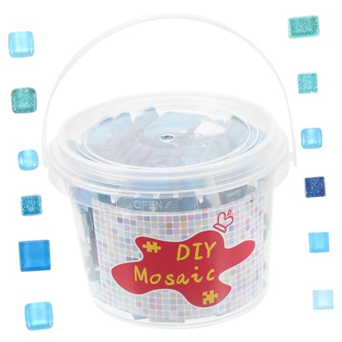 GALPADA Eimer Bunte Glasmosaiksteine DIY Bastelset für Handwerk Mosaikfliesen Heimdekoration Küchen Bad Zubehör Einfache Verarbeitung von GALPADA