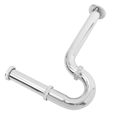 GALPADA Einstellbares Edelstahl Abflussrohr für Waschbecken U förmiges Geruchshemmendes Rohr für Bad und Küche Robust und Flexibel mit Wandanschluss von GALPADA