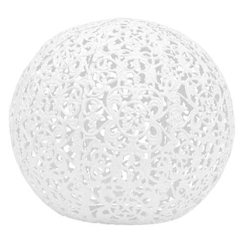 GALPADA Eleganter Weißer Metall kugellampenschirm aus Eisenrahmen Einfache DIY montage Stilvolle Lampenschirmabdeckung für Tischlampen Geeignet für Wohnzimmer Schlafzimmer Hotel und von GALPADA