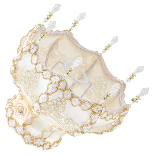 GALPADA Europäischer Vintage Lampenschirm mit Quasten und Perlen Stoff Lampenschirm für Tischlampe und Stehlampe Passend für Klassische Wohnstile von GALPADA