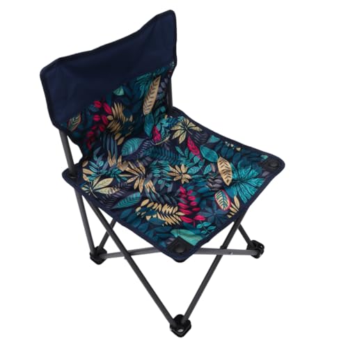 GALPADA Faltbarer Angelstuhl Mittlere mit Tarnmuster Leichter Outdoor Campingstuhl Tragbarer Freizeitstuhl für Angler und Strand Tragebeutel Dunkelblau von GALPADA