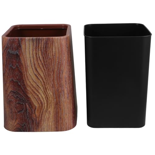 GALPADA Faux Wood Grain Müllbehälter Mittelgroß Doppelwandiger Abfalleimer Robuster Papierkorb Verdeckter Müllbeutel Für Küche Büro Schlafzimmer Elegant Und Langlebig GALPADA Faux Wood Grain Müllbehälter Mittelgroß Doppelwandiger Abfalleimer Robuster Papierkorb Verdeckter Müllbeutel Für Küche Büro Schlafzimmer Elegant Und Langlebig von GALPADA