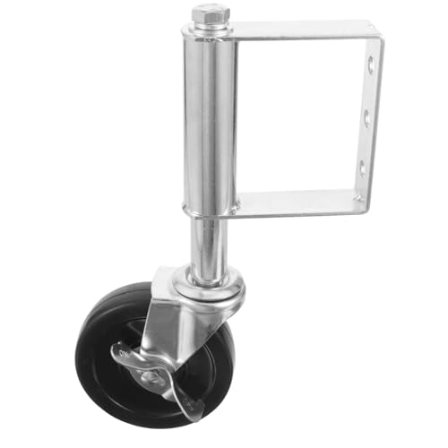 GALPADA Federbelastete Stoßdämpfende Torrolle Schwarz Robuste Gartentor lenkrolle mit Tragkraft Praktisches Spring loaded Gate Wheel für Schwere Holztore und Metallrahmen von GALPADA