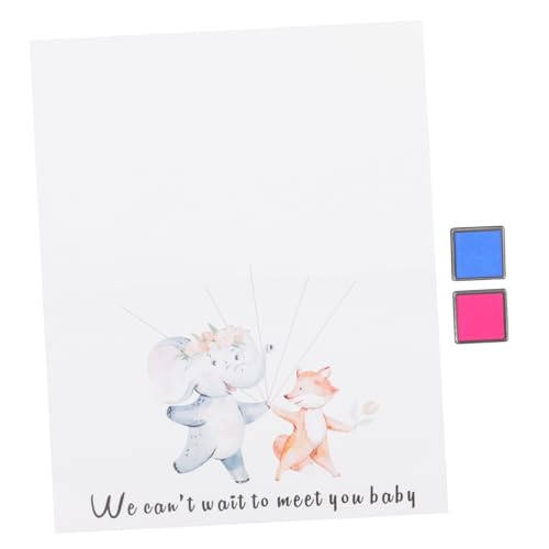 GALPADA Gender Reveal Fingerabdruck Baum mit Stempelkissen und Klebepunkten für Babyparty Deko Party Accessoire zur Geschlechtsverkündung Unvergesslicher Moment von GALPADA